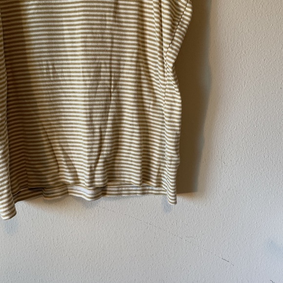 Madewell Brightside Striped Sleeveless Racerback Top Cotton Size XL Tan & White - Picture 4 of 11